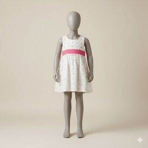 Adorable Pink and Green Polka Dot Kids Dress
